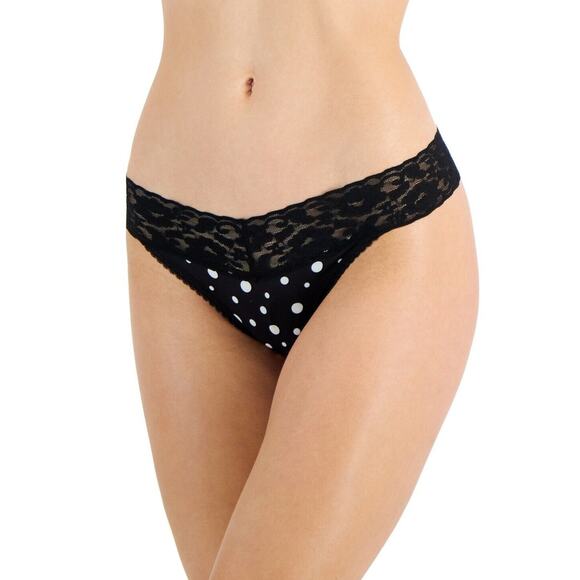 INC Thong Womens XXL Lace Underwear Panties Black Dot NEW - Picture 1 of 1